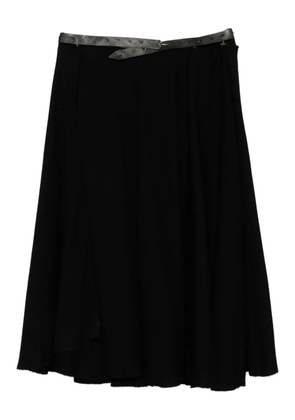 Ma+ frayed A-line skirt - Black