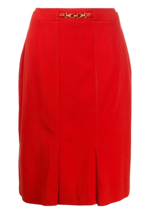 Celine Pre-Owned hook detail straight skirt - Black