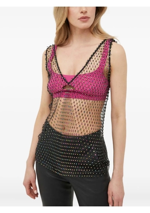 Patrizia Pepe beaded net top - Black