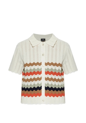 PS Paul Smith zigzag-pattern crochet shirt - Neutrals