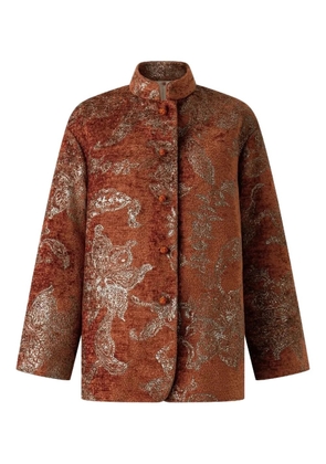 Shanghai Tang floral-jacquard jacket - Brown