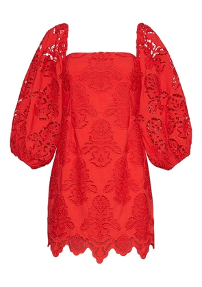 Cara Cara Montauk puff-sleeve mini dress - Red