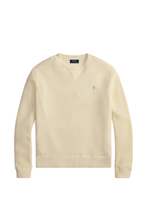 Polo Ralph Lauren waffle-knit embroidered sweater - Neutrals