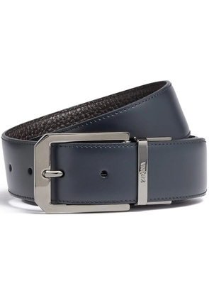Zegna grained leather reversible belt - Blue