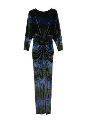 Amsale ombre -lvet long-sleeves gown - Blue