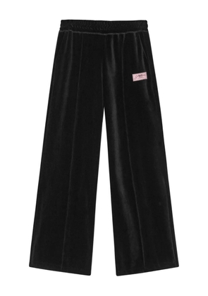 GANNI velour panelled straight trousers - Black