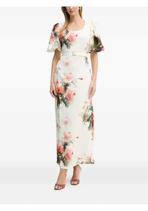 Silvian Heach floral-print midi dress - White
