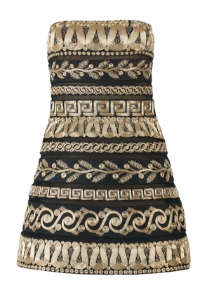 Carolina Herrera embroidered strapless mini dress - Black