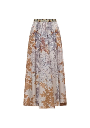 Pierre-Louis Mascia Tetris floral A-line maxi skirt - Neutrals