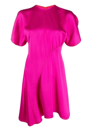 Victoria Beckham round-neck satin minidress - Pink