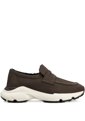 Tod's moccasin shearling trainers - Brown