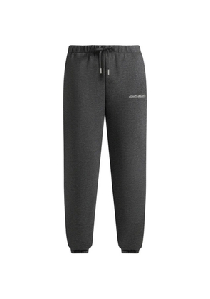 Manière De Voir Alistair logo-embroidery regular-fit elasticated-cuffs charcoal grey track pants