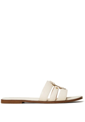 TWINSET logo-detail leather sandals - Neutrals