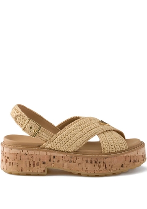 Prada crochet-strap sandals - Neutrals