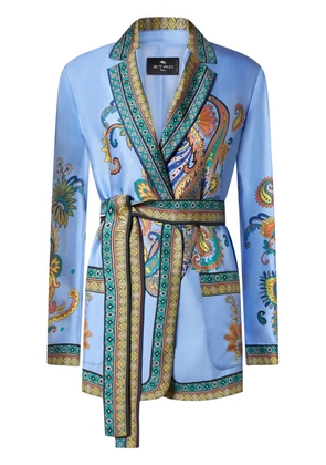 ETRO silk twill blazer - Blue