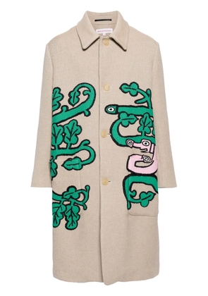 Walter Van Beirendonck Khiva jacquard coat - Brown