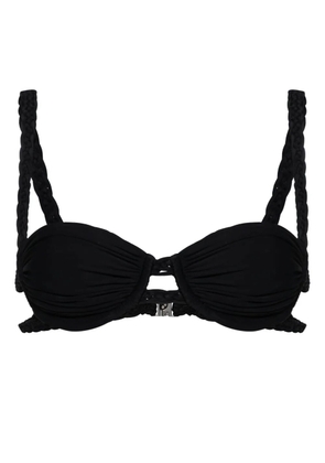 Isa Boulder braided-straps bikini top - Black