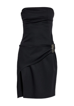 The Attico strapless side-slit mini dress - Black