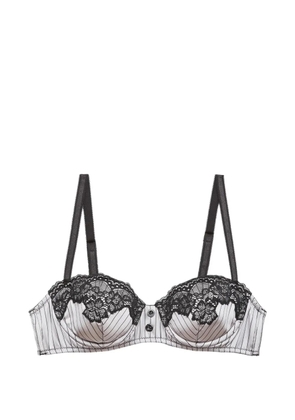 Fleur Du Mal Executive Balconette pinstripe lace bra - Neutrals