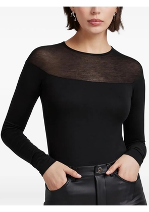 Marcella Pearl sheer-panel top - Black
