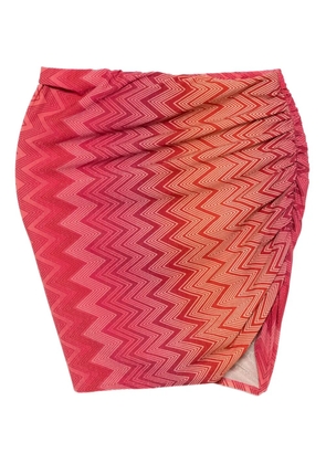 Missoni zig zag wrap skirt - Red