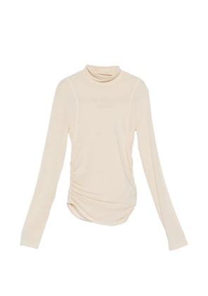 Patrizia Pepe draping turtleneck jersey - Neutrals