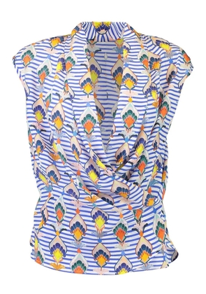 MAISON COMMON stripe-pattern blouse - Blue