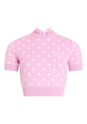 Patou polka-dot knitted T-shirt - Pink
