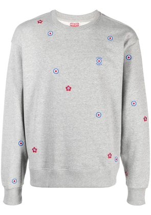 Kenzo floral-embroidered cotton sweatshirt - Grey