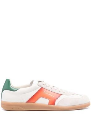 Santoni colourblock panelled sneakers - White