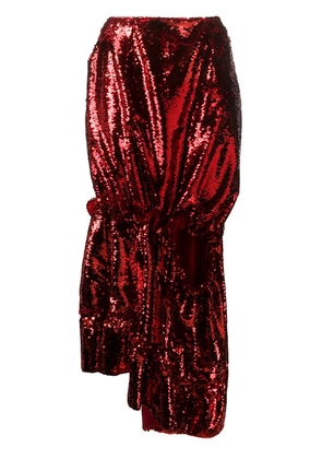 Simone Rocha sequin split seam midi dress - Red