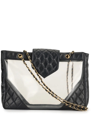 CHANEL Pre-Owned 1990 clear flap shoulder bag - Blue