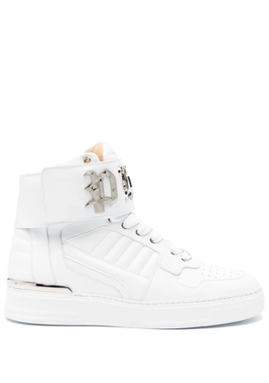 Philipp Plein Gothic-plaque high-top sneakers - White