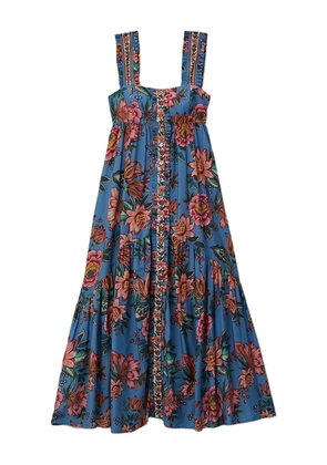 FARM Rio Wonderful Bouquet floral ruffled maxi dress - Blue