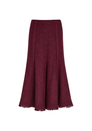 Gabriela Hearst Amy fringed panelled midi skirt - Red