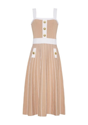 Cara Cara Aurora striped button-detailed midi dress - Neutrals