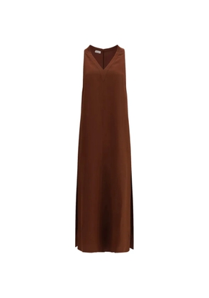 Brunello Cucinelli V-neck dress - Brown