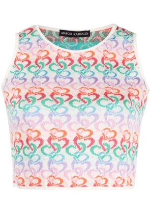Marco Rambaldi intarsia-knit cropped top - White