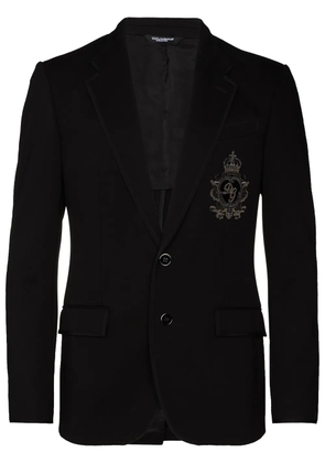 Dolce & Gabbana logo patch jersey blazer - Blue