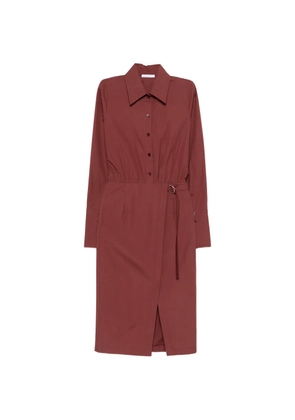 Patrizia Pepe button belt midi shirt dress - Brown