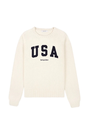 Sporty & Rich USA knitted sweater - Neutrals