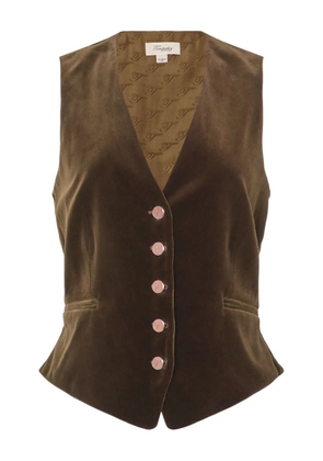 Temperley London velvet button waistcoat - Green