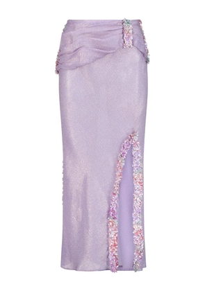 SANA OSMANI Delta ruched floral maxi skirt - Purple