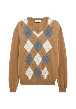 Pringle of Scotland V-neck argyle-pattern sweater - Neutrals
