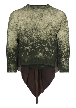 Maison Margiela scarf-detail bleached jumper - Green