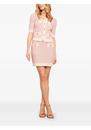 Cara Cara Cleobelle cable-knit buttoned mini skirt - Pink