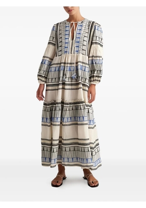 PEARL & CAVIAR geometric-print maxi dress - Neutrals
