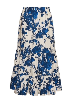 Cara Cara floral-print tiered skirt - White