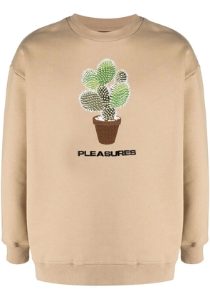 Pleasures Spike embroidery rib-trimmed sweatshirt - Neutrals