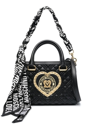 Love Moschino heart-patch quilted tote bag - Black